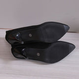 Wenkouban - Black Casual Patchwork Pointed Comfortable Out Door Shoes (Heel Height 3.54in)