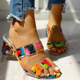Wenkouban - Colour Casual Patchwork Round Out Door Wedges Shoes