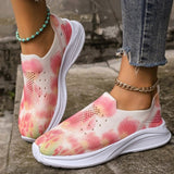 Wenkouban - Pink Casual Sportswear Daily Patchwork Tie-dye Round Mesh Breathable Comfortable Out Door Shoes