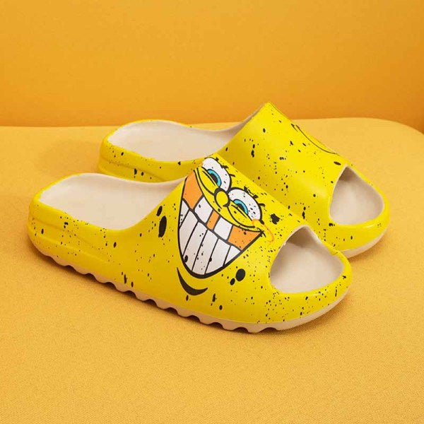 Wenkouban - Yellow White Casual Simplicity Printing Opend Comfortable Shoes