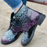 Wenkouban - Black Casual Patchwork Frenulum Printing Round Comfortable Out Door Shoes