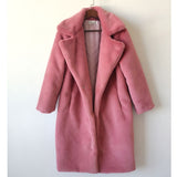 Wenkouban Winter Women High Quality Faux Rabbit Fur Coat Luxury Long Fur Coat Loose Lapel OverCoat Thick Warm Plus Size Female Plush Coats