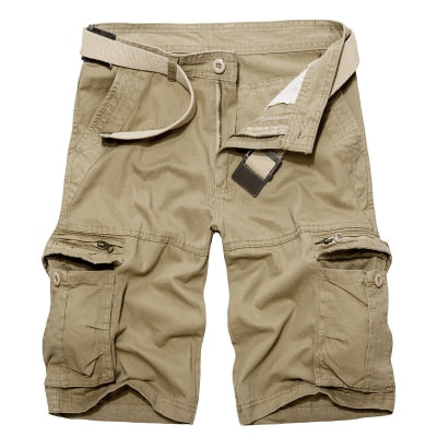 Wenkouban 2023 Mens Military Cargo Shorts Summer Army Green Cotton Shorts Men Loose Multi-Pocket Shorts Homme Casual Bermuda Trousers 40