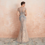 Evening Dresses 2022 Rhinestones Nude Mermaid Elegant Long Pageant Dress Formal Women Gown robe de soiree