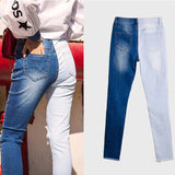 Wenkouban New fashion  Autumn Winter Women Pancil Jeans Stretch Hole Splice Plus Size 4XL Female Denim Hight Waist Blue Pants