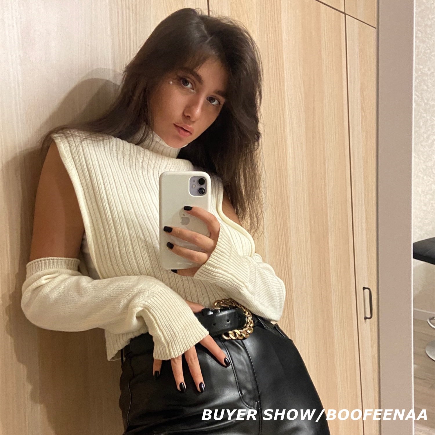 Graduation Gifts  Y2k Knitted Turtleneck Sweater Vest with Long Sleeve Solid Indie Vintage Crop Tops Fall Winter Clothes Women C88-DZ20