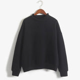 Wenkouban Woman Sweatshirts 2022 Sweet Korean O-neck Knitted Pullovers Thick Autumn Winter Candy Color Loose Hoodies Solid Womens Clothing