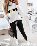 Wenkouban 2023 high collar long sleeve pocket trousers casual two-piece fall/winter sweater women