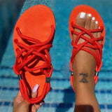 Wenkouban Women Sandals 2023 Summer Outdoor Beach Flip-Flop Sandals Solid Fashion Gladiator Sandals Women Flats Casual Ladies Shoes
