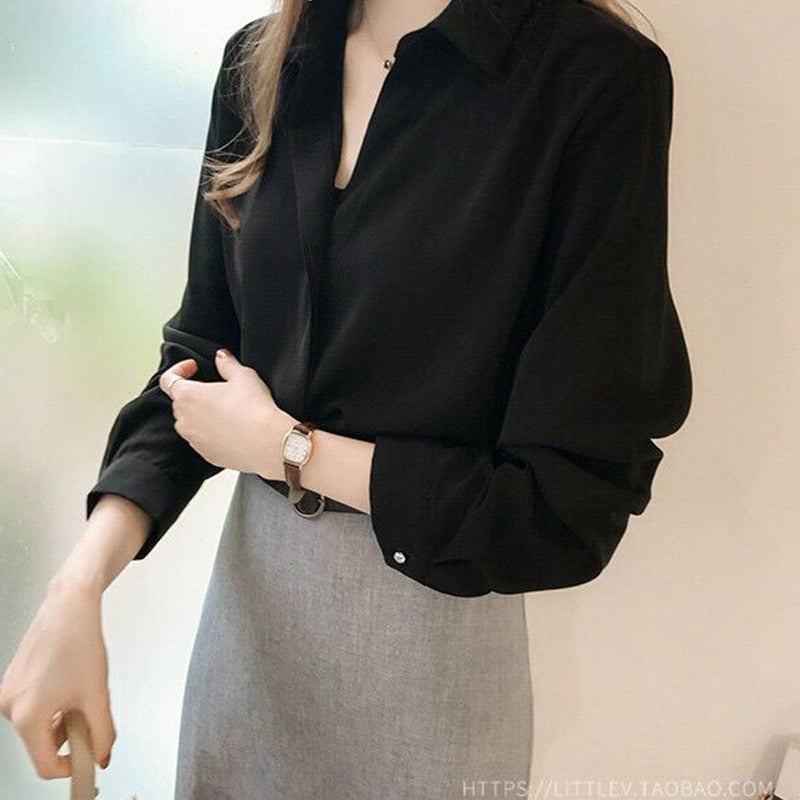 Graduation Gifts Autumn Women 2022 Fashion Blouses Solid Plus Size Female Clothes Loose Shirt Long Sleeve Blouse Simple OL Feminine Blusa Mujer
