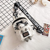 Wenkouban Cute Plush Toy Inside Chest Bag For Women Casual Canvas Bag Women Crossbody Bags Letter Print Strap Shoulder Bag Women Bolso Sac