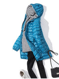 Wenkouban Woman Duck Down Jackets Winter Plus Size Ultralight Hooded Women Down Coat Portable Long Parkas Padded Puffer Overcoat 6XL 7XL