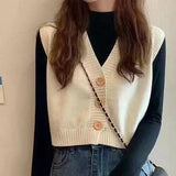 Wenkouban 2022 Jacquard Knitted Cardigan Lazy Style Loose Outer Jacket V-Neck Jumper Button-Up All-Match Female Loose Top Autumn Winter