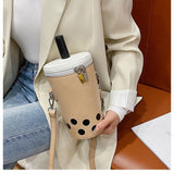 Wenkouban  Personalized Bag For Women  New Fashion Milk Tea Cup Shaped Bags Small Bucket Bag Shoulder Bag Lady Crossbody Bags Womens