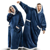 Wenkouban Winter Oversized Hoodies Sweatshirt Women Men Pullover Giant TV Blanket Hoodie Super Long Flannel Blanket with Sleeves Sudaderas