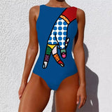 Wenkouban Sexy Print One Piece Swimsuit Closed Large Size Swimwear Push Up Women Flower Vintage Body Swim Beach Pool Bathing Suit
