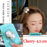 Wenkouban 14 Styles Big Pearls Hair Clip Claws Oversize Small  Tiktak Hair Accessories for Women Korean Black White Barrette 2022 New