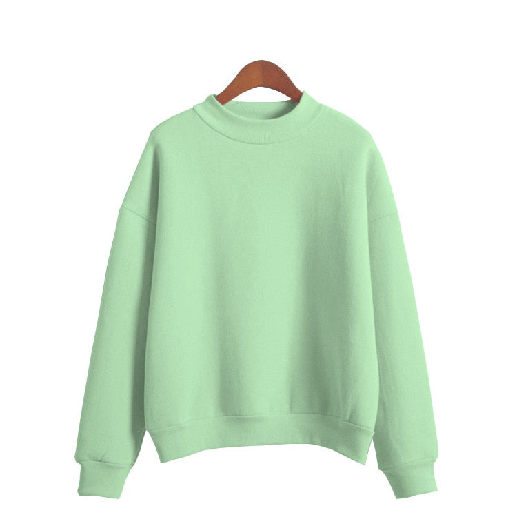 Wenkouban Woman Sweatshirts 2022 Sweet Korean O-neck Knitted Pullovers Thick Autumn Winter Candy Color Loose Hoodies Solid Womens Clothing