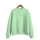 Wenkouban Woman Sweatshirts 2022 Sweet Korean O-neck Knitted Pullovers Thick Autumn Winter Candy Color Loose Hoodies Solid Womens Clothing
