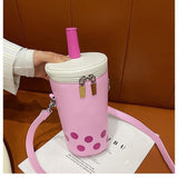 Wenkouban  Personalized Bag For Women  New Fashion Milk Tea Cup Shaped Bags Small Bucket Bag Shoulder Bag Lady Crossbody Bags Womens