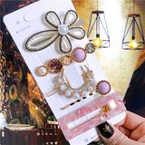 Wenkouban New 2022 Hair Accessories Set For Women Fashion Crystal Simulation Pearl Hair Clips Headwear Jewelry 5PCS Hairpins Ornaments
