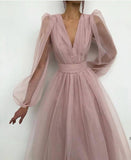 SoDigne A line Evening Dress Short 2021 Simple Evening Gown Long Sleeves Robe De Soiree Formal Party Dresses  Custom made dh1115