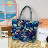 Wenkouban  Fashion Folding Women Big Size Handbag Tote Ladies Casual Flower Printing Canvas Graffiti Shoulder Bag Beach Bolsa Feminina