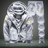 Tracksuit Men Winter Camouflage Hoodies Casual Hooded Warm Sweatshirts Thick Fleece 2PC Jacket+Pant Men Moleton Masculino M-4XL