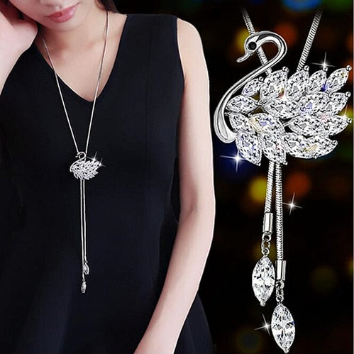 Wenkouban Choker Necklace for Women Opal Stone Big Butterfly Collier Femme Fashion Jewelry Korean Long Chain Kolye Gift for Girl
