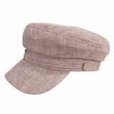 Wenkouban Sun Fashion Unisex Linen Military Hat Autumn Sailor Hats For Women Men Flat Top Captain Cap Travel Cadet Hat Navy Caps
