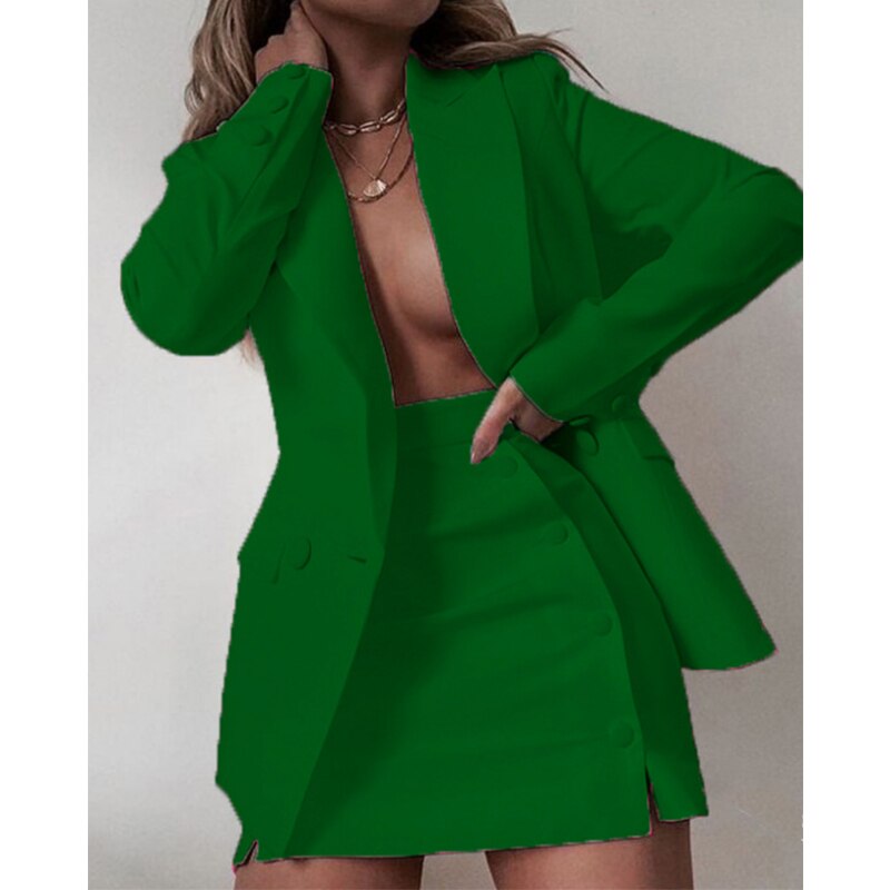 Wenkouban 2023 New Fashion 2 Piece Set Women Streetwear Candy Colour Basic Blazer Sets Coat + Shorts Slim Suit Jacket