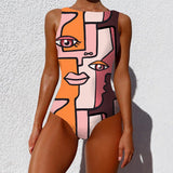 Wenkouban Sexy Print One Piece Swimsuit Closed Large Size Swimwear Push Up Women Flower Vintage Body Swim Beach Pool Bathing Suit