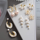 Wenkouban New 2022 Trend Big Pearls Women's Earrings Geometry Crystal Gold Color Dangle Drop Earing for Woman Korean Style Fashion Jewelry