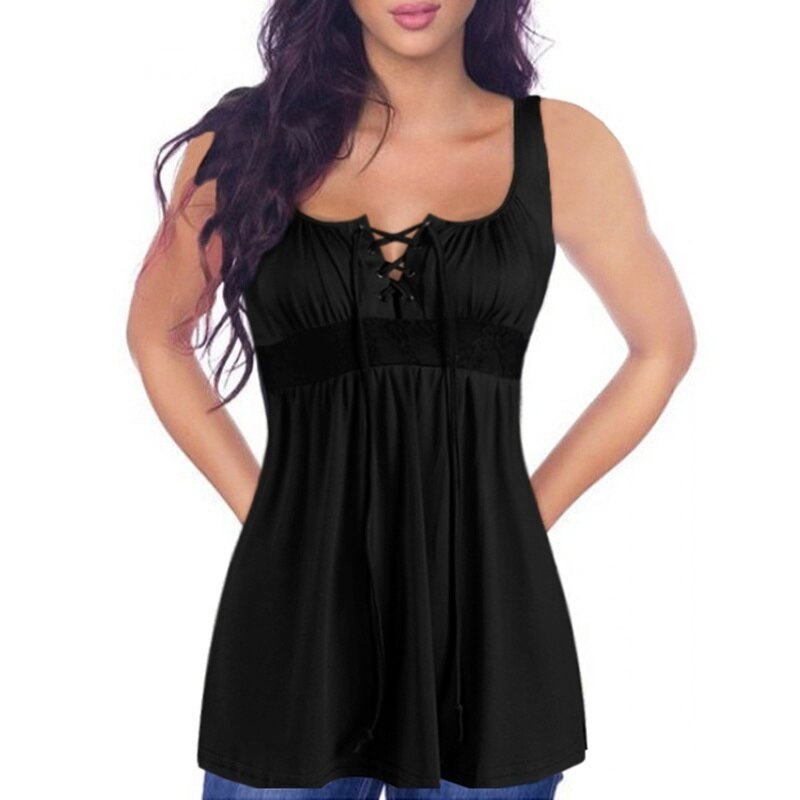 Wenkouban Women Casual  New Summer Sleeveless V-Neck High Waisted Shirts Tanks Top Mujer Purple Plus Size 5XL Solid Criss Cross Tank Tops