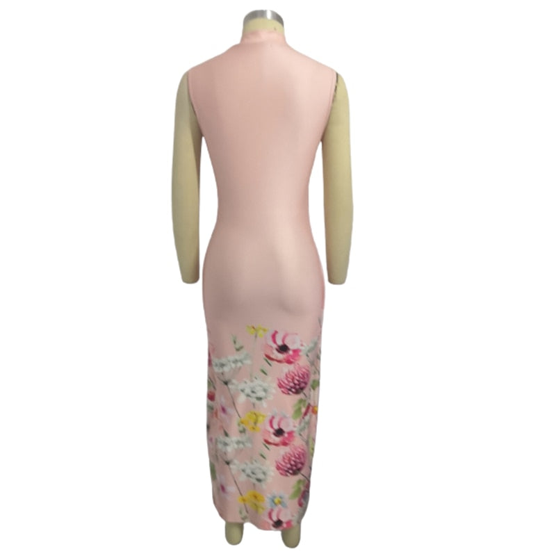 Wenkouban Graduation Gifts 2023 Fashion Summer Women Casual Sleeveless Floral Print Elegant Dress Fake Two-Piece High Neck Asymmetrical Dress