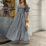 Summer Dress Women 2022 Sexy Hollow Out V-Neck Pleated Party Long Dresses Casual Loose Holiday Party Vestidos Robe