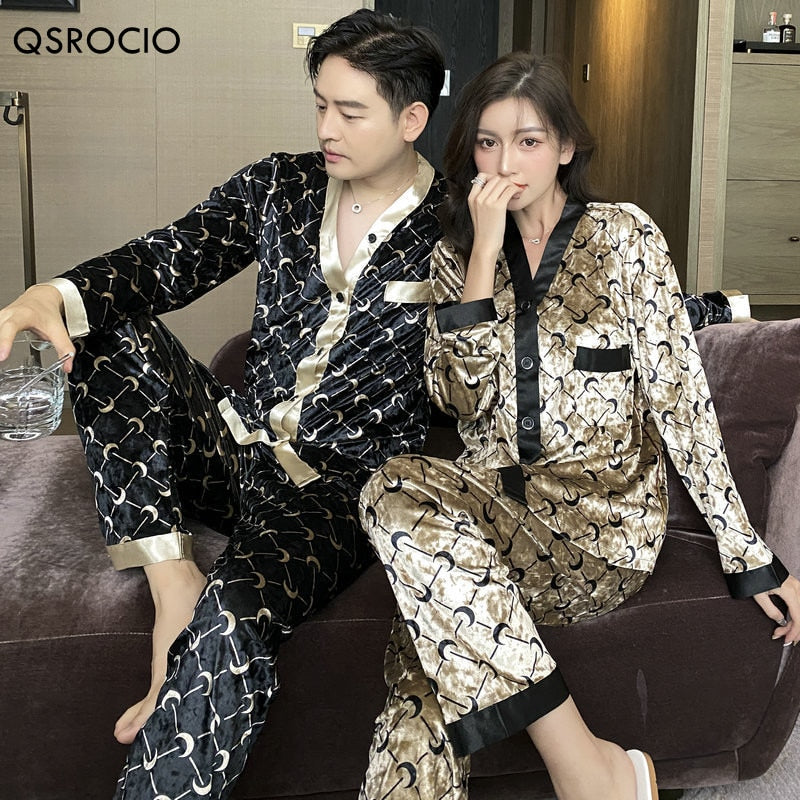 Wenkouban High Quality Women's Pajamas Set Luxury Style Sleepwear Silk Like Casual Homewear V Neck Nightwear Luxury Pyjamas New