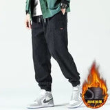 Wenkouban Back To School  Winter Corduroy Warm Pants Black Thick Trousers Male Baggy Casual Grey Home Pants Plus Velvet Korean Streetwear Hip Hop