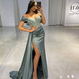 Graduation dress Sexy Prom Evening Dresses Long Off the Shoulder Party Dress 2022 Appliques High Split Cocktail Gown Saudi Arabia Dubai