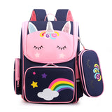 Wenkouban Cartoon 3D Creative Unicorn Children School Bags Girls Sweet Kids School Backpack Lightweight Waterproof Primary Schoolbags Big