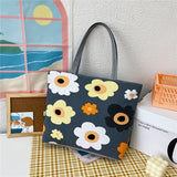 Wenkouban  Fashion Folding Women Big Size Handbag Tote Ladies Casual Flower Printing Canvas Graffiti Shoulder Bag Beach Bolsa Feminina