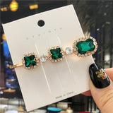 Wenkouban 2022 New Green Crystal Hair Clip Hairpins for Women Fashion Simulated Pearl Hair Accessories Set Luxury Wedding Female Ornaments