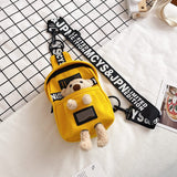 Wenkouban Cute Plush Toy Inside Chest Bag For Women Casual Canvas Bag Women Crossbody Bags Letter Print Strap Shoulder Bag Women Bolso Sac