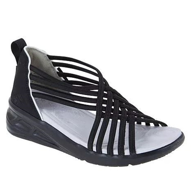 Wenkouban Sandalias Mujer Trendy Plus Size Wedges Sandals Women Hollow Breathable Braided Fish Sports Sandals Roman Women Sandales