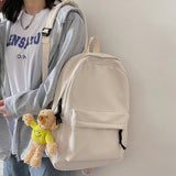 Wenkouban New Female Kawaii Nylon Laptop College Backpack Fashion Women School Bag Trendy Lady Travel Backpack Girl Cool Cute Student Bags