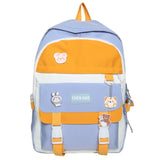 Wenkouban Girl Cute Laptop Backpack Women Badge Bag Fashion Kawaii Ladies Harajuku Travel School Bag College Student Backpacks Cool Female