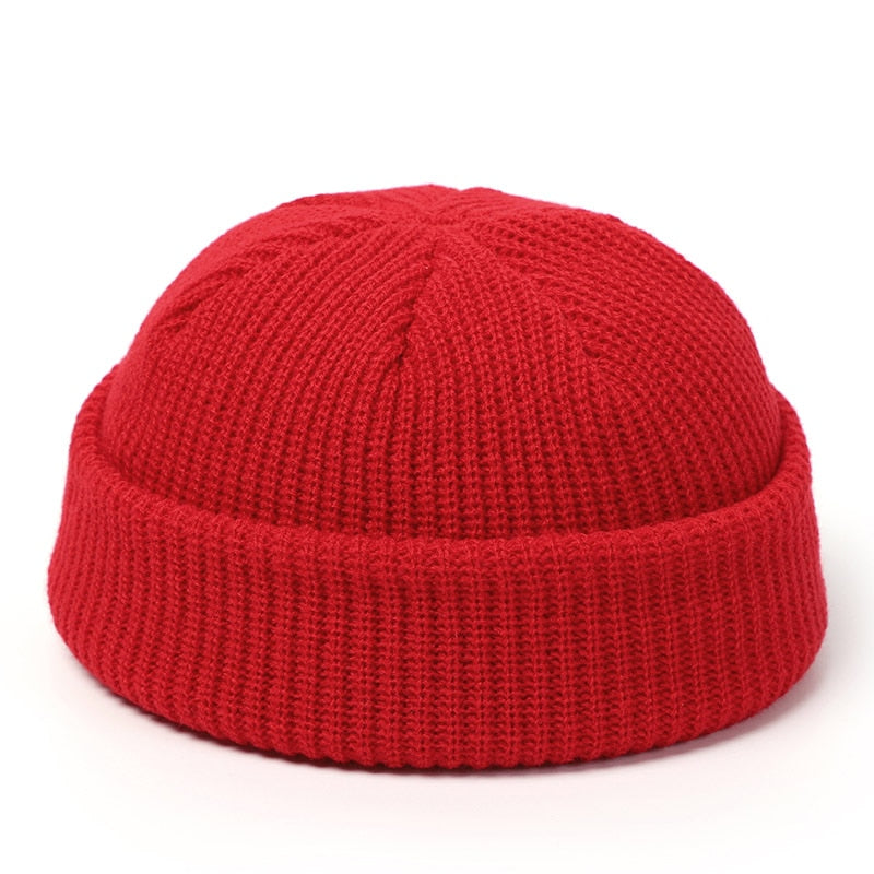 Christmas Gift Knitted Hats for Women Skullcap Men Beanie Hat Winter Retro Brimless Baggy Melon Cap Cuff Docker Fisherman Beanies Hats For Men