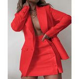 Wenkouban 2023 New Fashion 2 Piece Set Women Streetwear Candy Colour Basic Blazer Sets Coat + Shorts Slim Suit Jacket