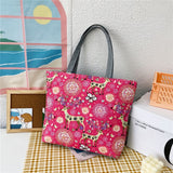 Wenkouban  Fashion Folding Women Big Size Handbag Tote Ladies Casual Flower Printing Canvas Graffiti Shoulder Bag Beach Bolsa Feminina