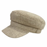 Wenkouban Sun Fashion Unisex Linen Military Hat Autumn Sailor Hats For Women Men Flat Top Captain Cap Travel Cadet Hat Navy Caps